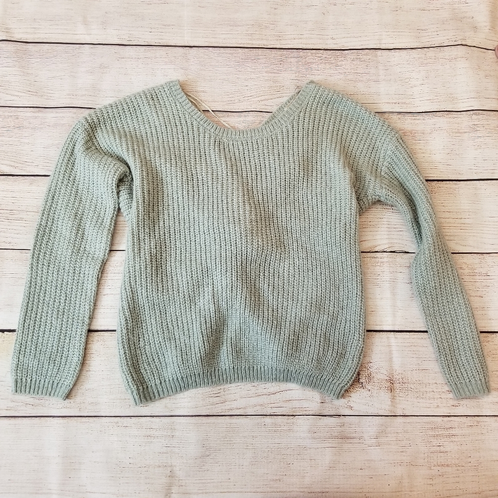 Open Back Mint Green Sweater